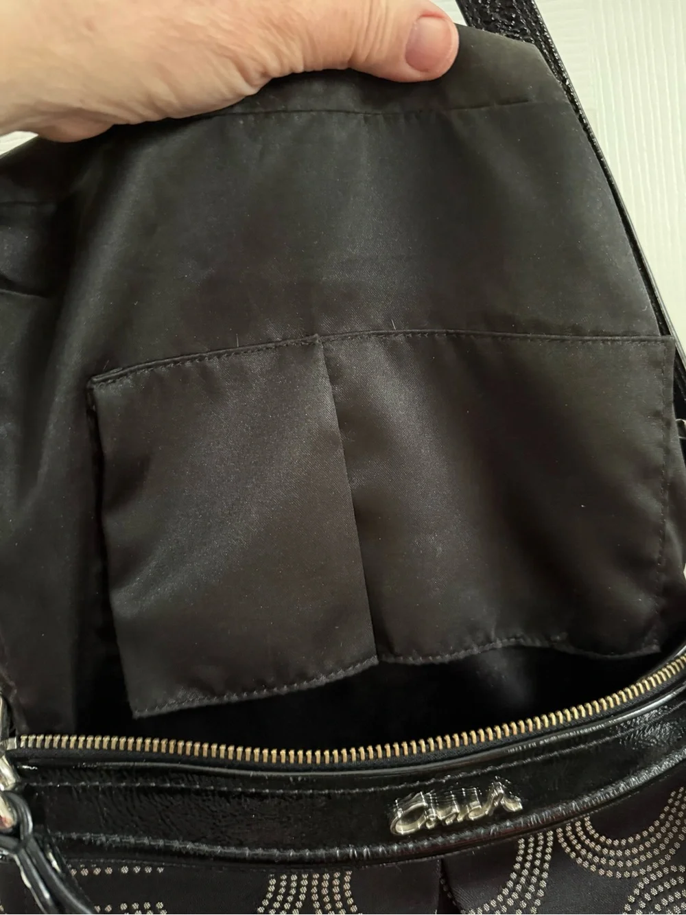 Coach Ashley Dotted Op Art Blk Sig C shoulder or crossbody bag - Picture 9 of 13